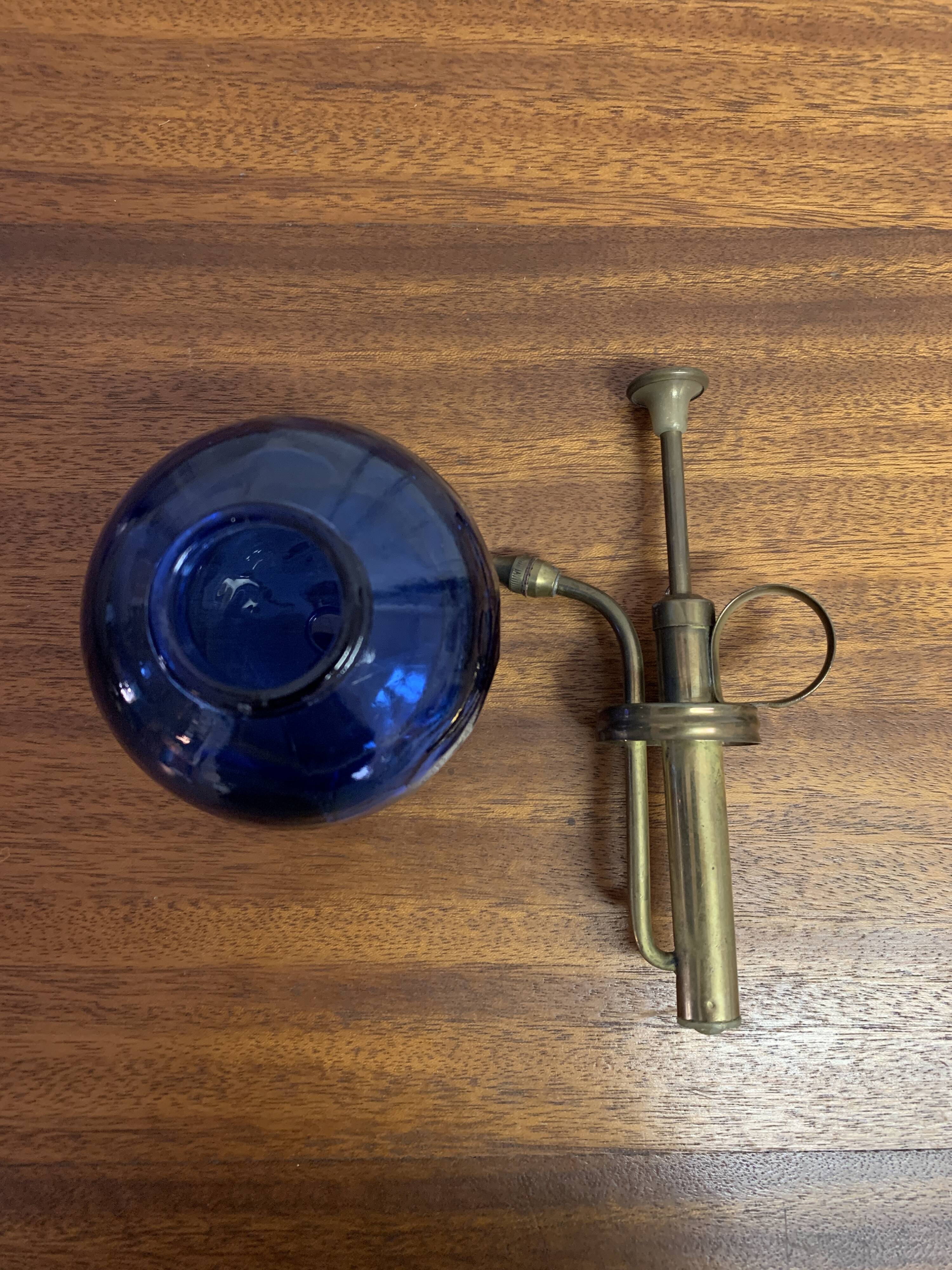 50s blue glass vaporizer