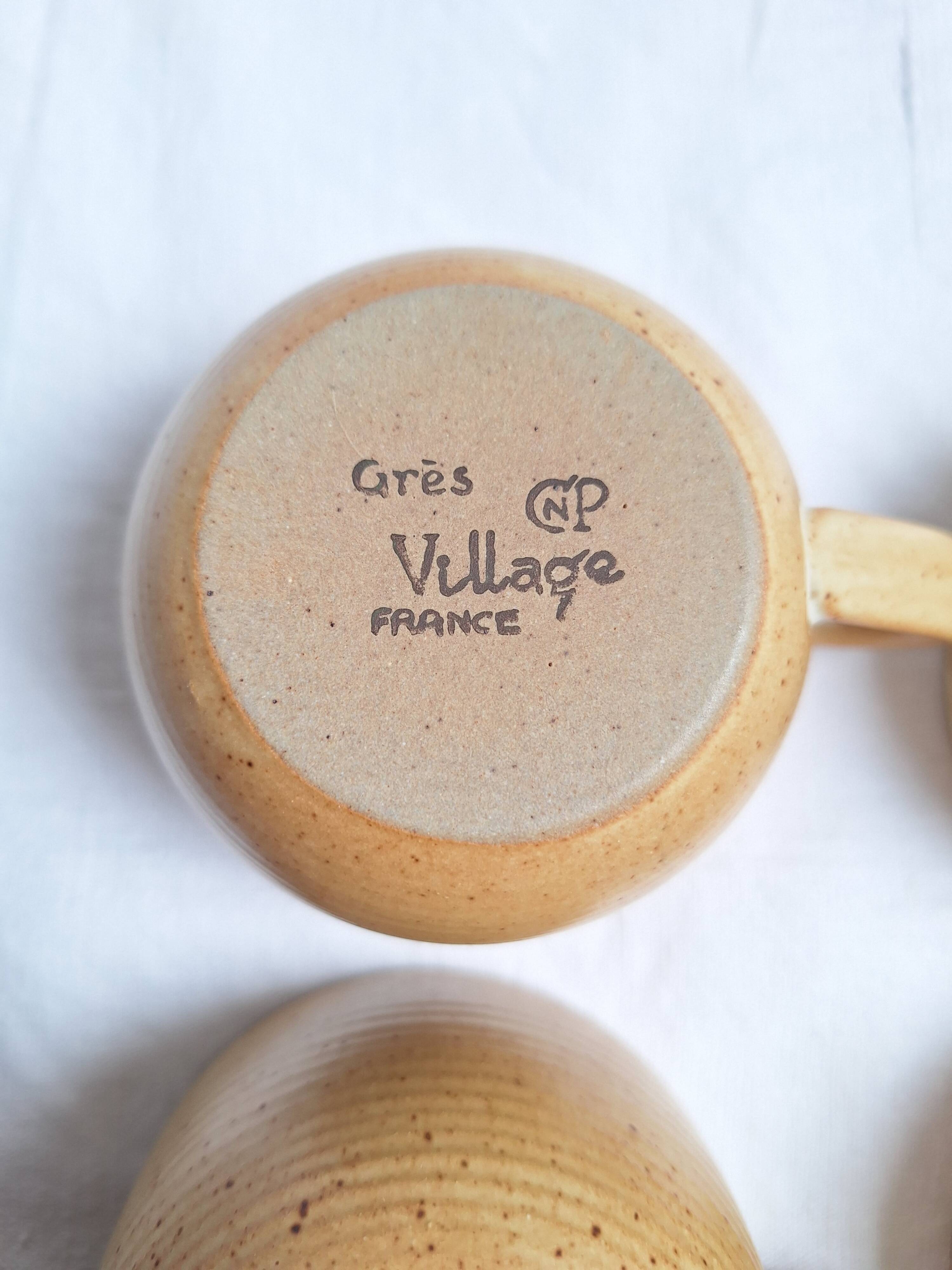 Vintage village stoneware mugs