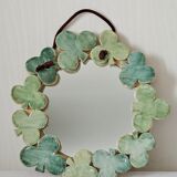 Ceramic mirror with clovers