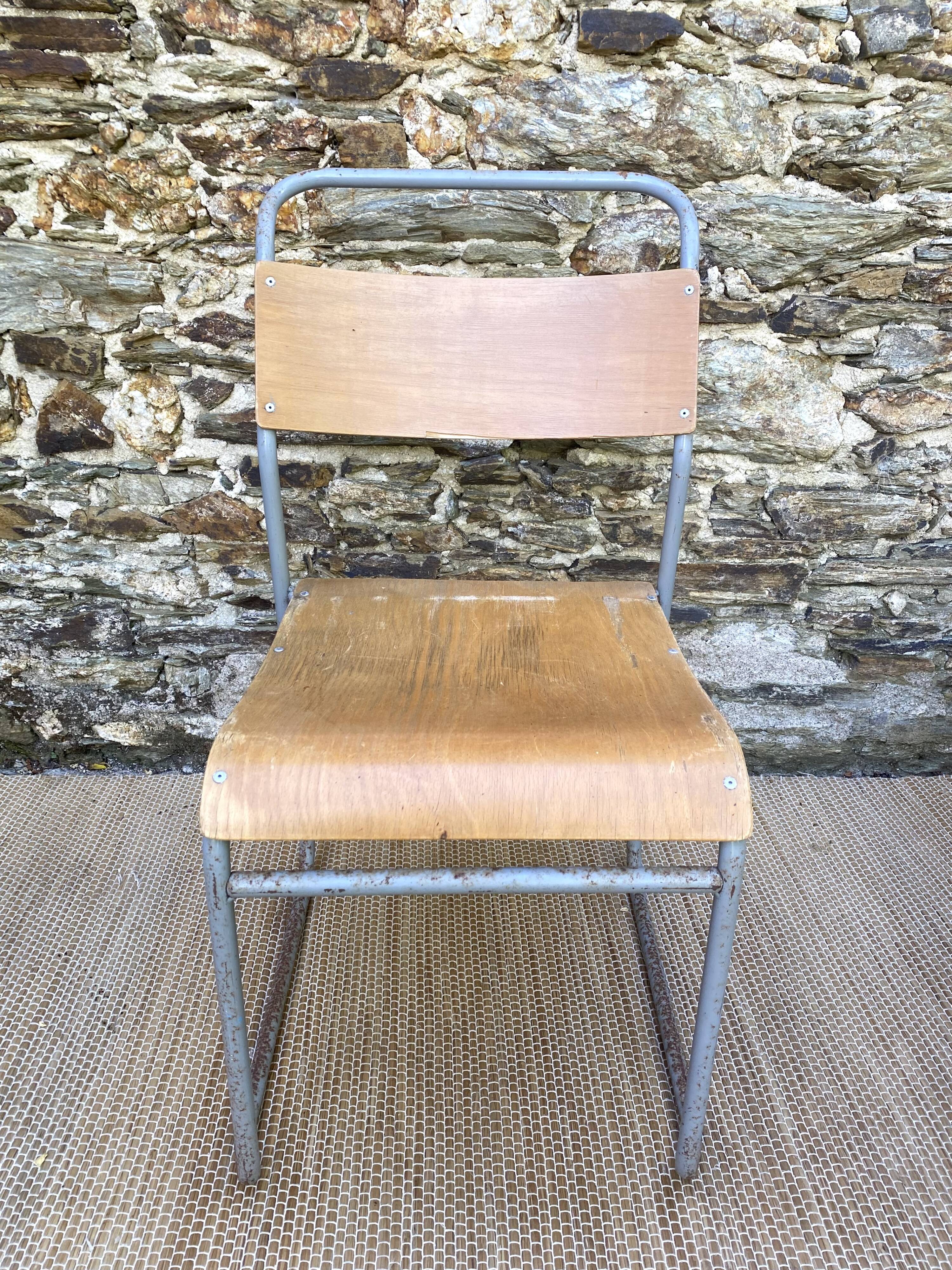 Remploy English industrial sled chairs from the 50s and 60s
