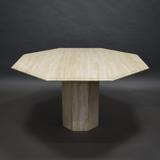 Dining Room Table in Marble and Travertine, Italy, 1970s