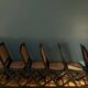 Set of 6 Roche Bobois folding chairs cannage dining room