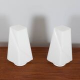 Pair of Italian striped Murano glass table lamps in style of Lino Tagliapie