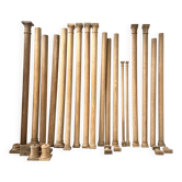 Set of columns and half-columns in solid oak.