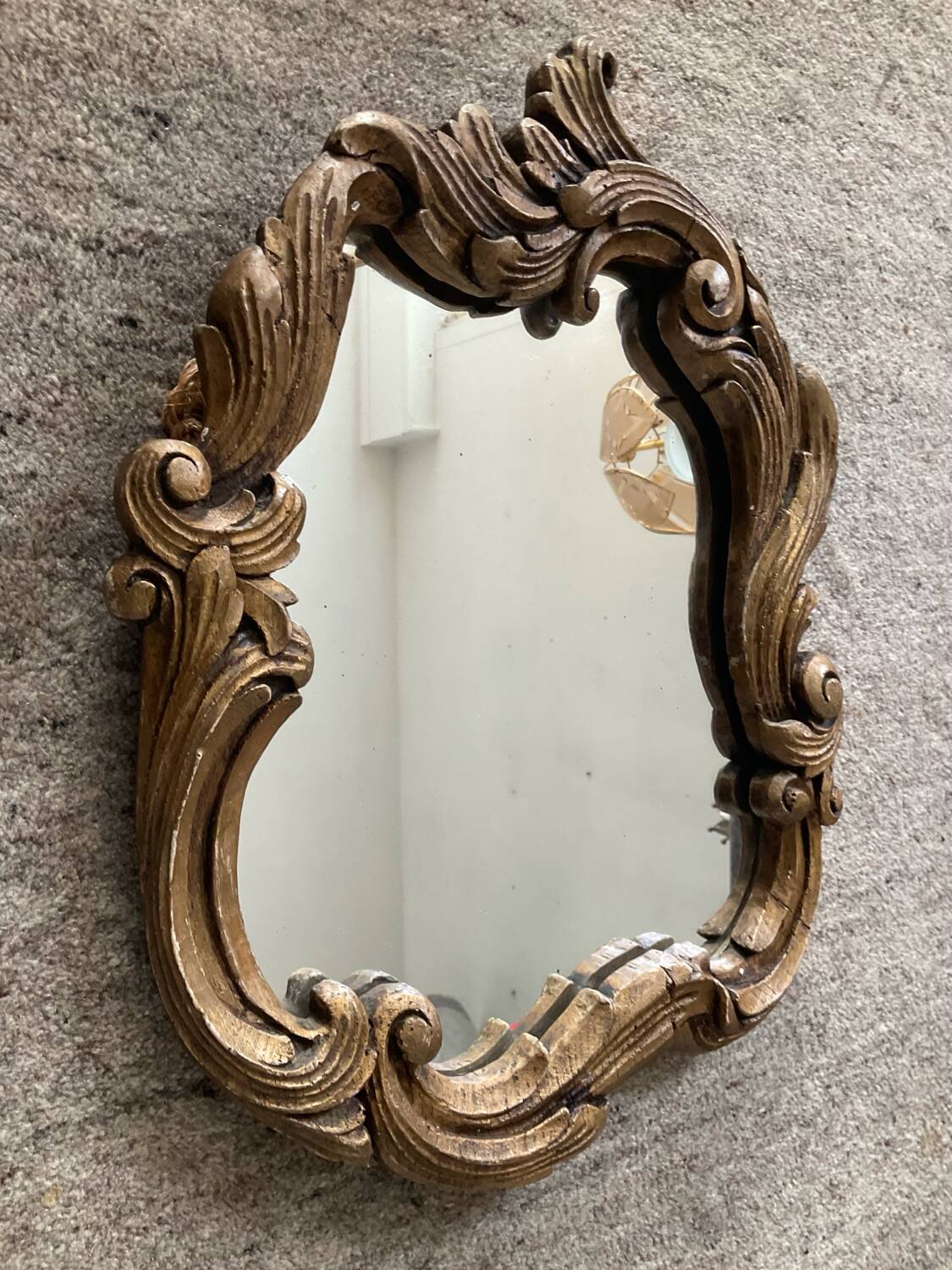 Antique Rococo-style mirror in carved wood Ceracast