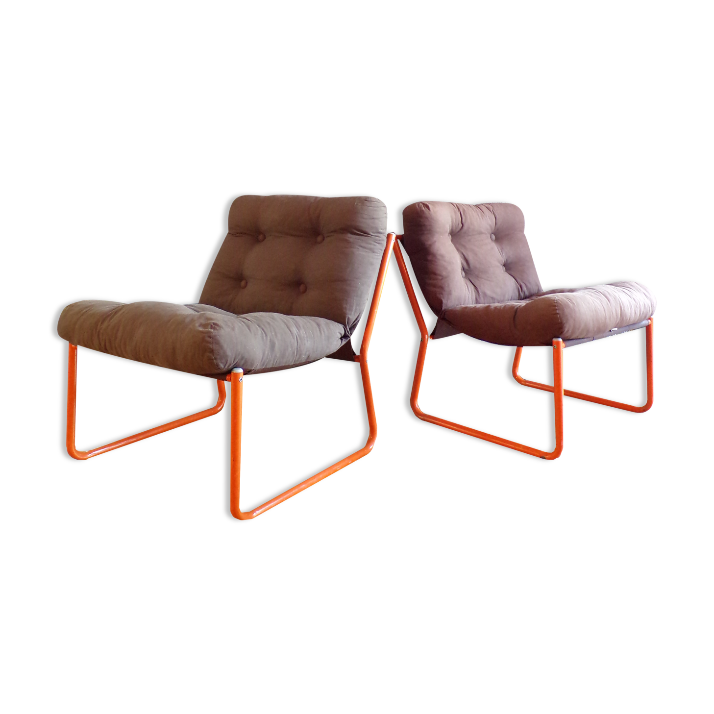 Duo de fauteuils tubulaires 1970