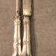 Cutting service knife handles silver Minerve style Rocaille Louis XV