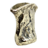 Mid-century bronze or brass vase with herbarium decoration