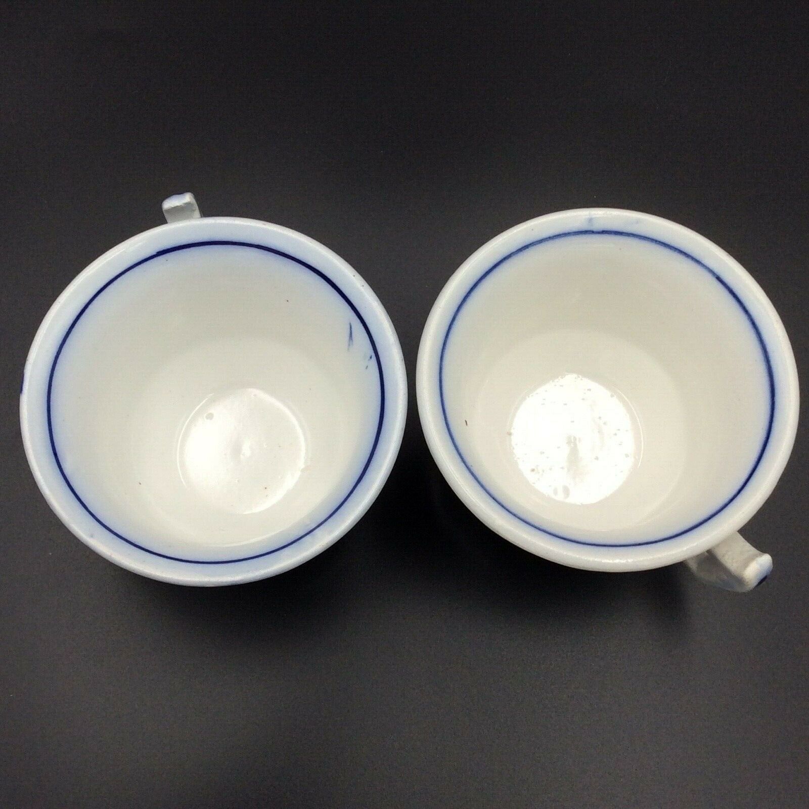 2 cups of café sarreguemines and digoin décor fleuri bleu