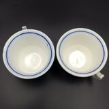 2 cups of café sarreguemines and digoin décor fleuri bleu