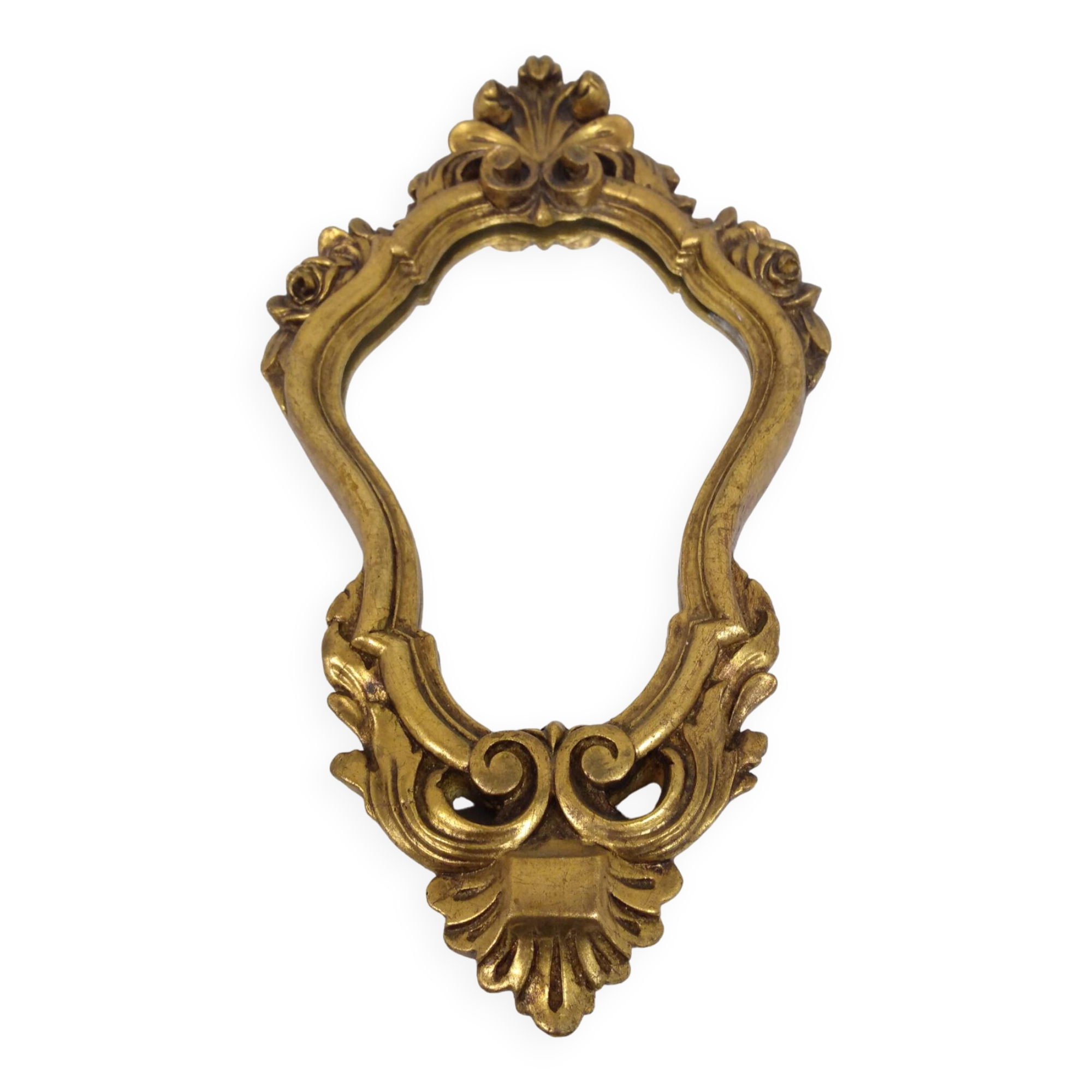 Gold stucco rocaille style mirror
