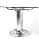Table à manger en métal chromé avec plateau rond en verre trempé, Italie