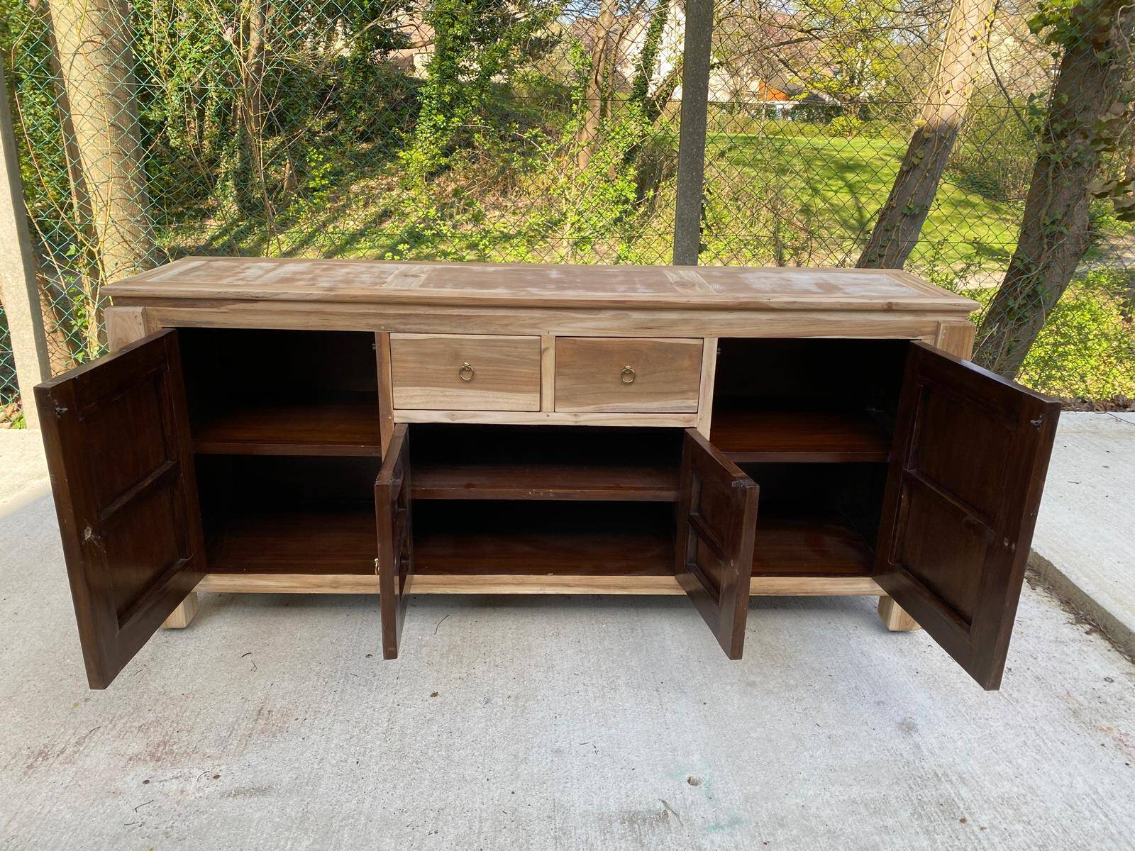 Renovated Scandinavian sideboard in solid raw oak 180cm