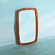 Vintage organic mirror from the 1960s in teak, mid-century mirror.