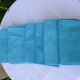 6 damask cotton towels, blue hue, woven, art deco