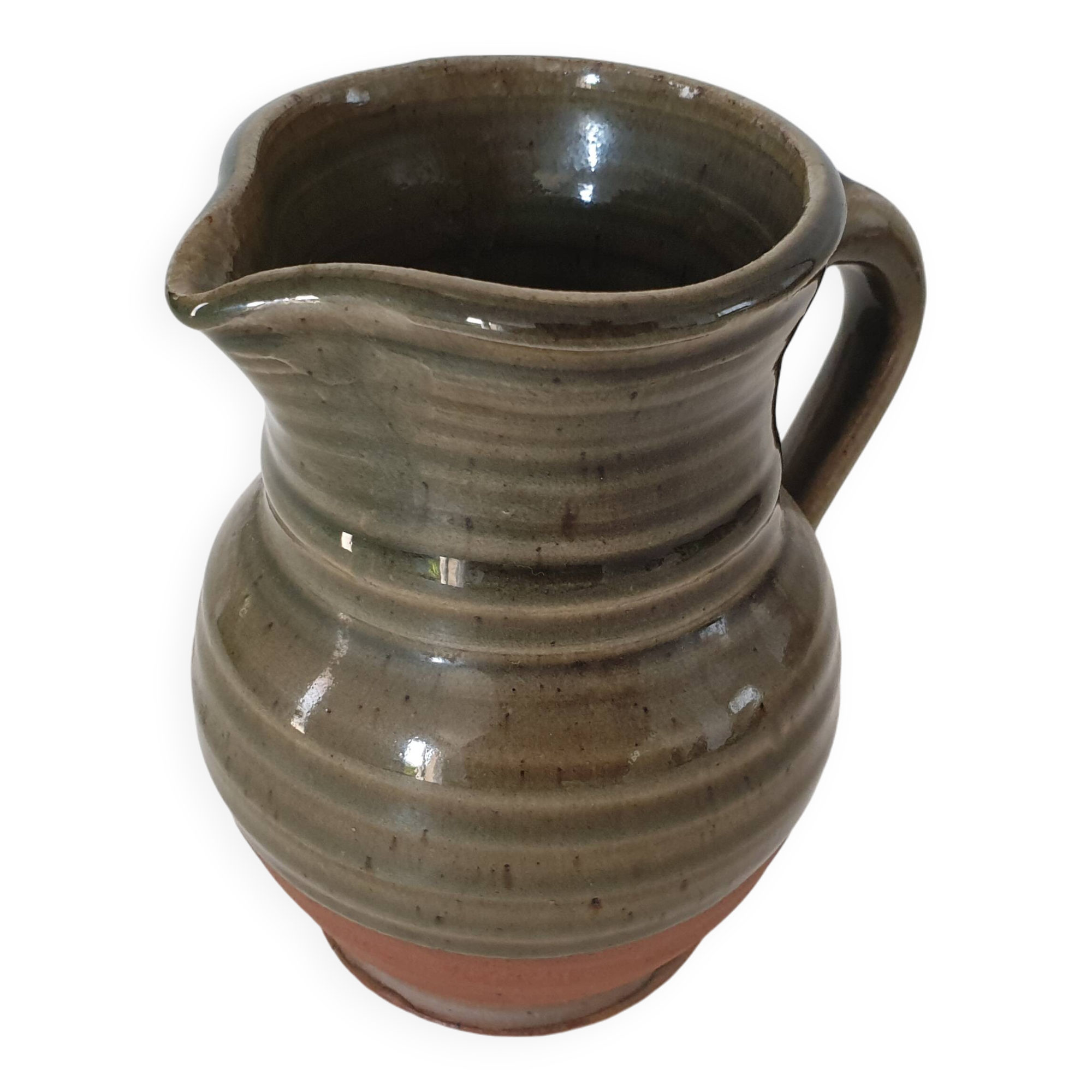 Small pitcher in glazed ceramic signed JC Seguin Puisaye (pictogram)