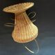 Portable bar 1960 rattan and scoubidou