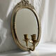 Grand porte-bougie mural vintage en miroir