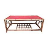 Rattan and bamboo coffee table
