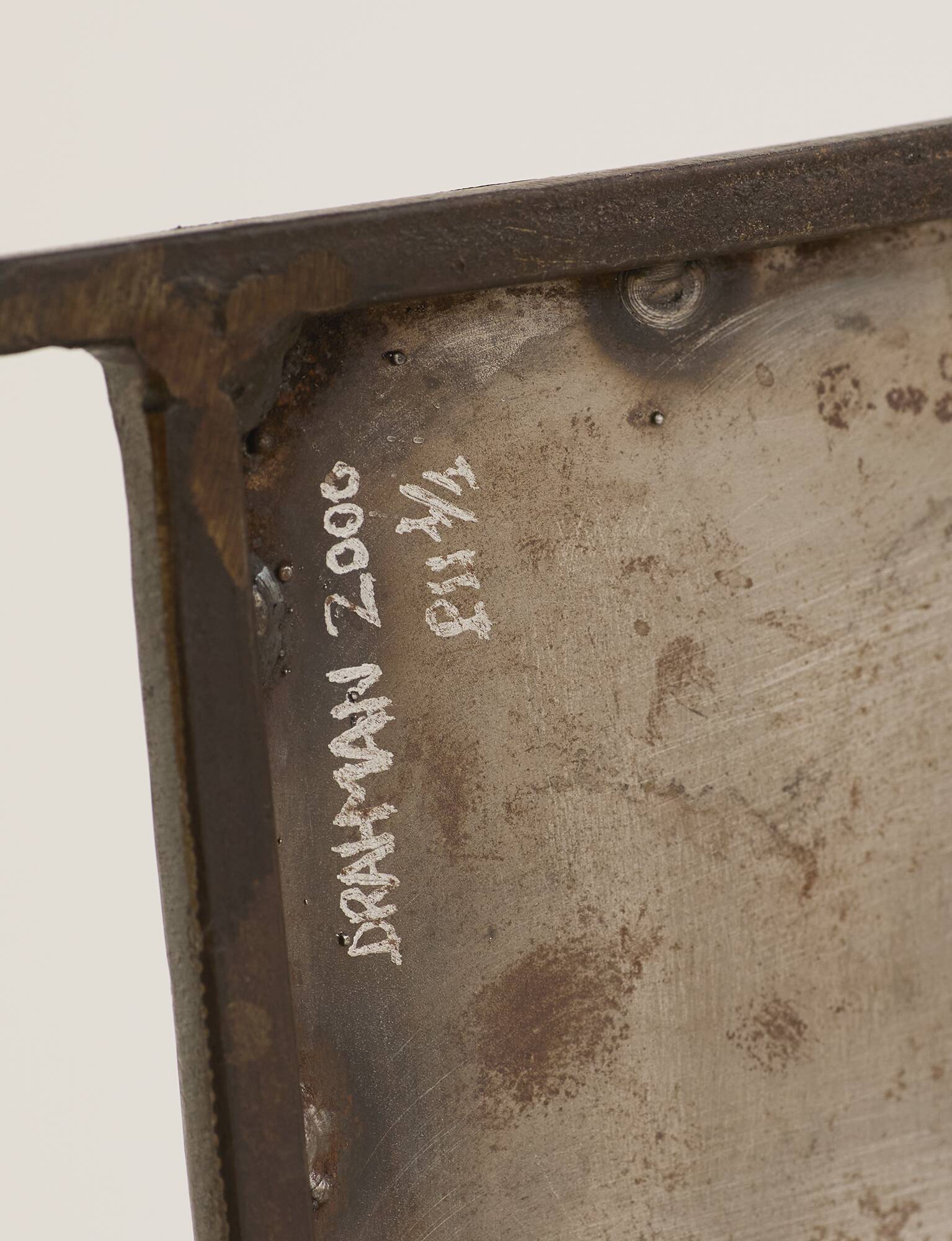 Sculptural metal bench / Artist's work dating from 2000