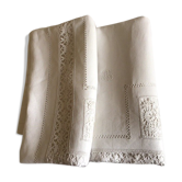 Nappe lin brodée, BS, 3m50 x 2m