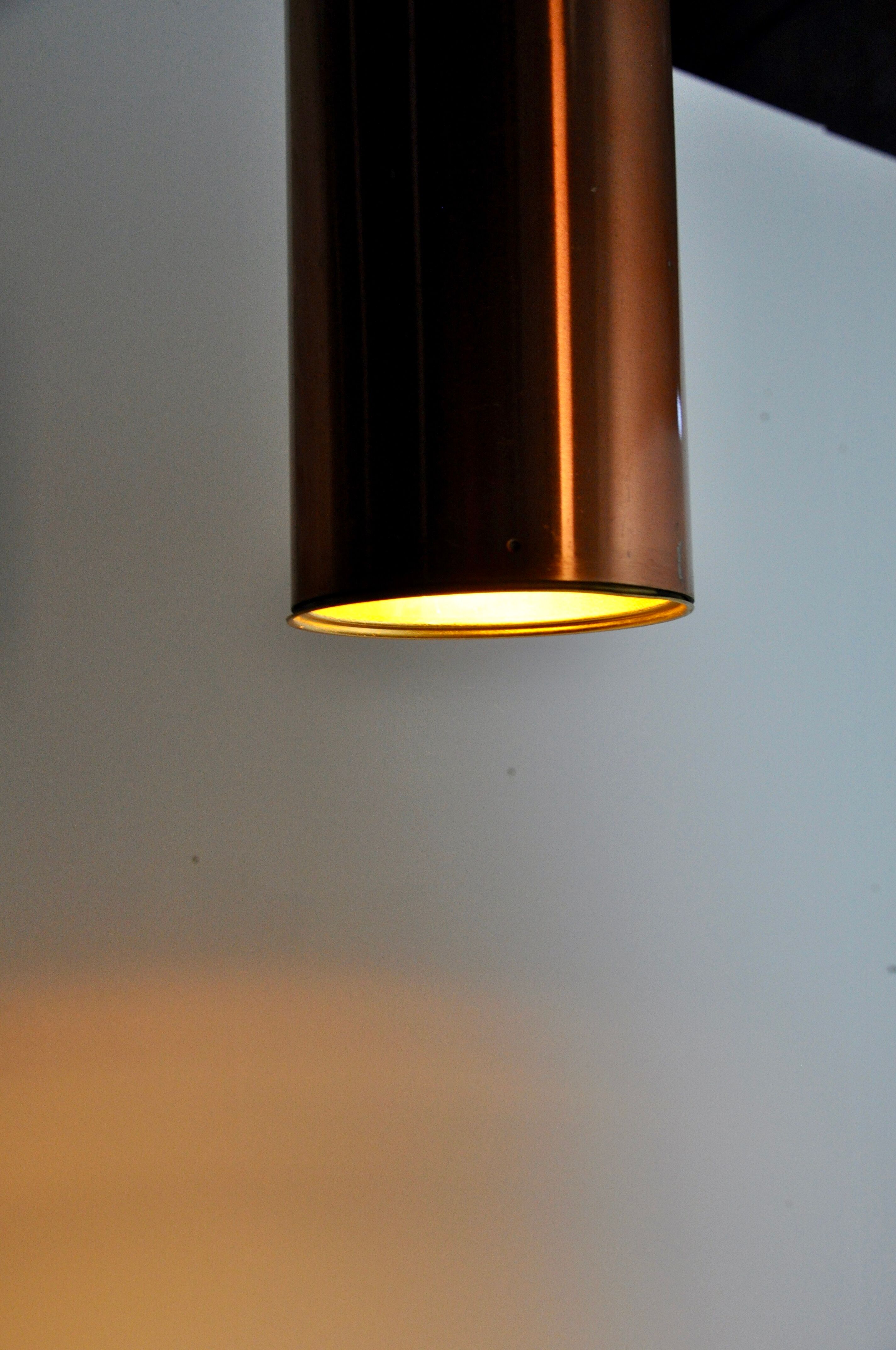 Hanging in copper cylindrical 1960 s set of 10