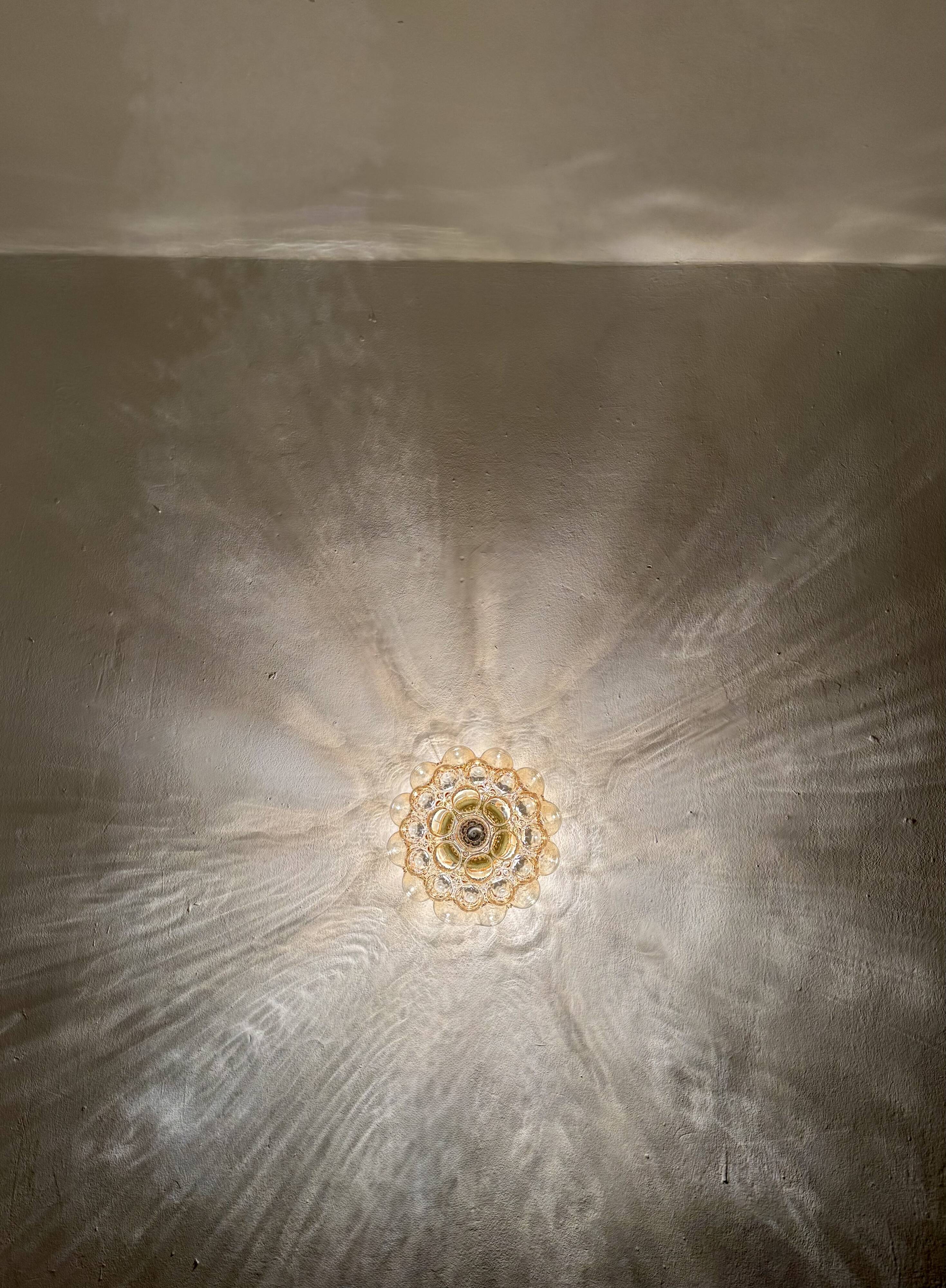 1 of 7 Large Bubble Glass Wall Lamps or Flush Lights by Helena Tynell