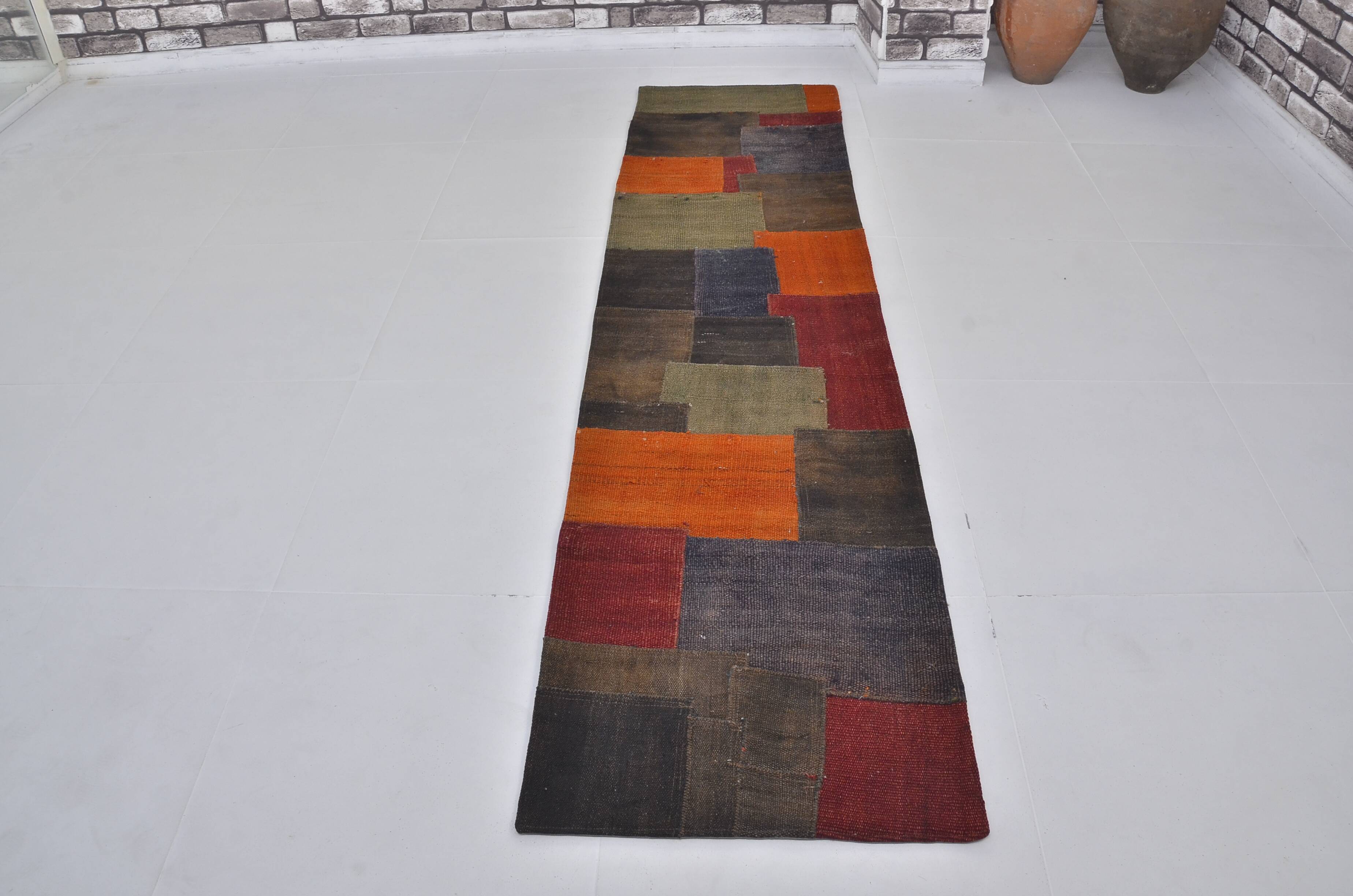 Colorful Vintage Wool Kilim Runner sku 3851