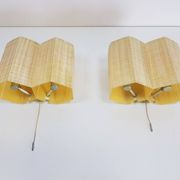 Molecular Double Light Honeycomb Flush Mounts in Fiberglass, 1950s, Set of 2