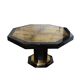 Dining room table in black lacquered hexagonal shape
