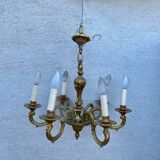 Lustre laiton 5 feux Louis XV