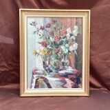 Oil painting on canvas around 2005 signed dimensions: height -77cm- width -62 cm-