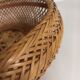 Panier ovale en croisillons de bois et rotin tressé