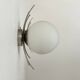 Pair of vintage wall lights, chrome and opaline, France, 1970