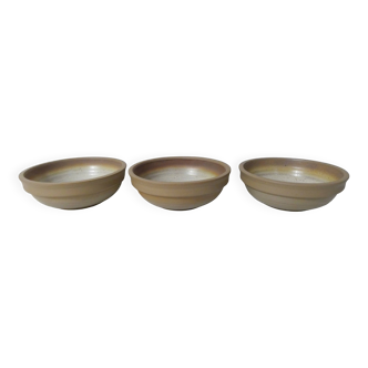 3 vintage stoneware bowls