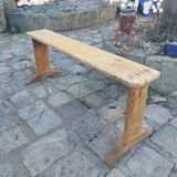 Brutalist wooden bench