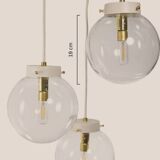 Lidija * lustre suspendu yugochic * lampe suspendue mcm * mini cascade vintage * verre rétro * or