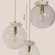 Lidija * lustre suspendu yugochic * lampe suspendue mcm * mini cascade vintage * verre rétro * or