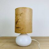 Vintage white ceramic fig lamp, dried flowers, 70s