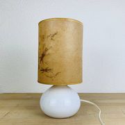 Lampe figue céramique blanche vintage, fleurs séchées, années 70