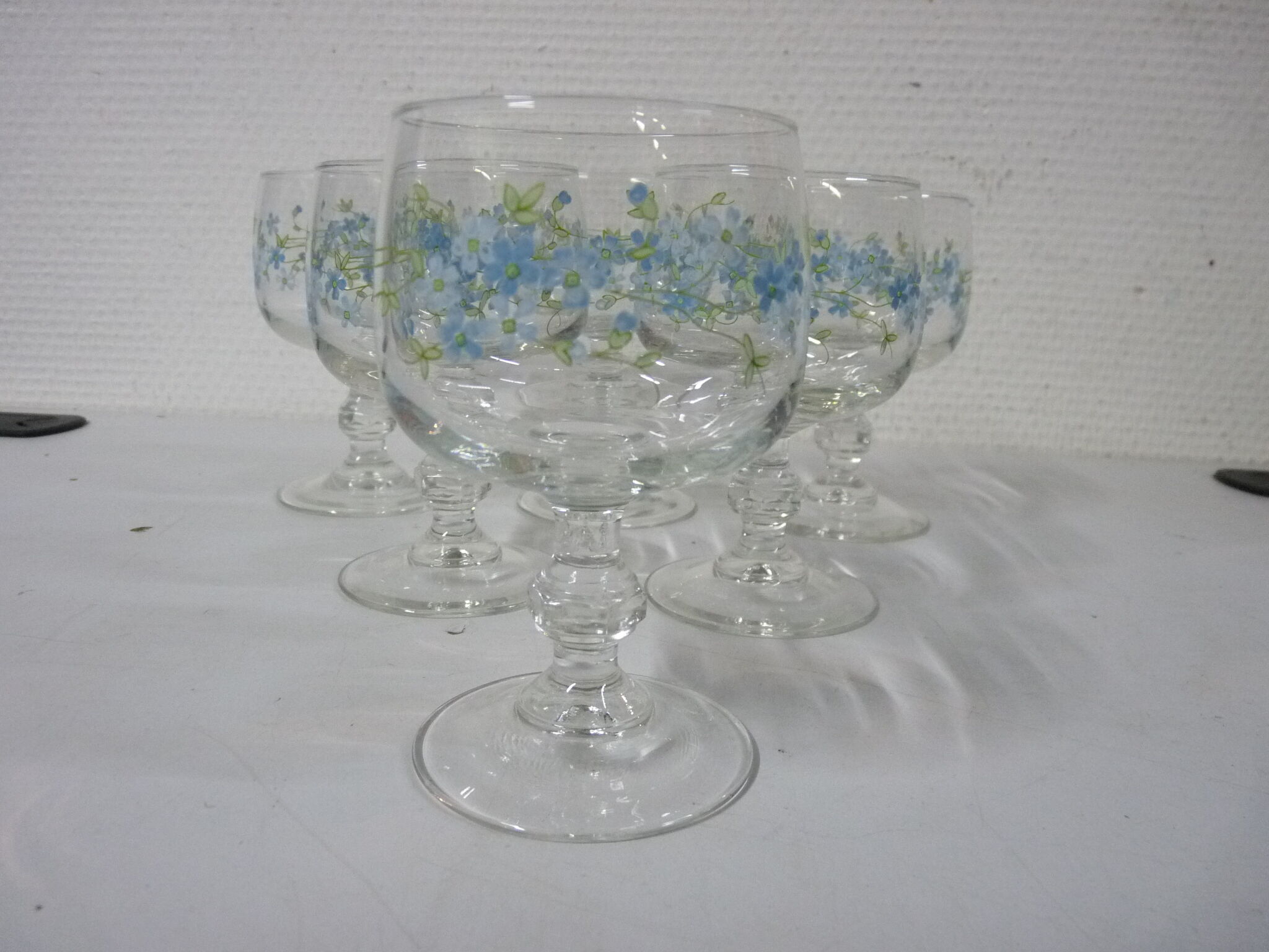 Lot de 6 verres sur pied Myosotis