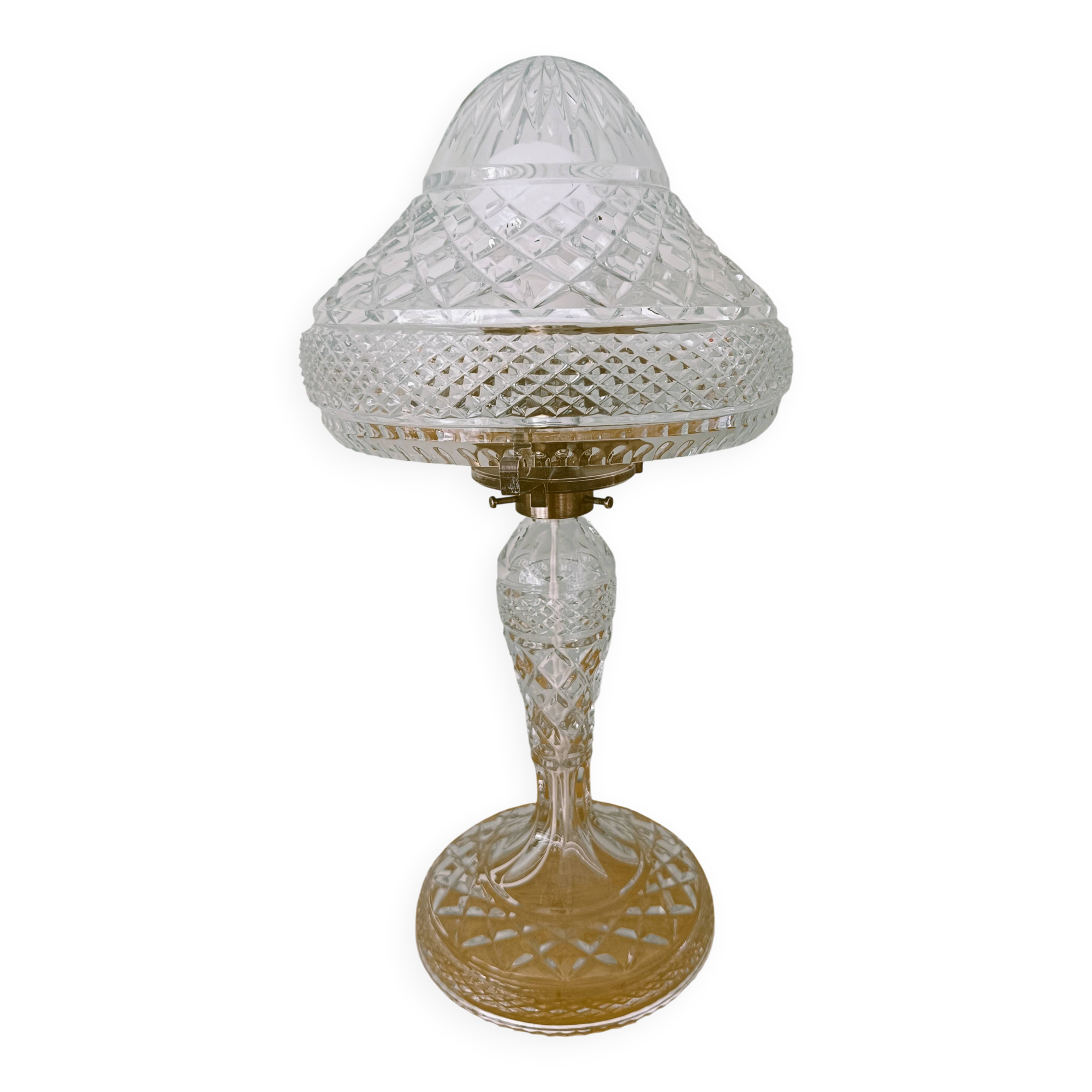 Cut glass lamp dating from the 1930s
