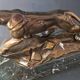 Panther desk lamp in spelter on a black and white marble base 1925