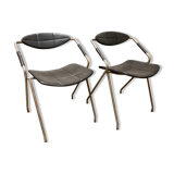 Pair of chairs "Rugby" design Gilbert Steiner, Steiner edition