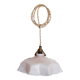 Vintage pastel pink and white glass luminaire, petticoat shape