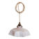 Vintage pastel pink and white glass luminaire, petticoat shape