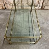 Table basse à double plateau en bronze attribuée à Jacques Quinet