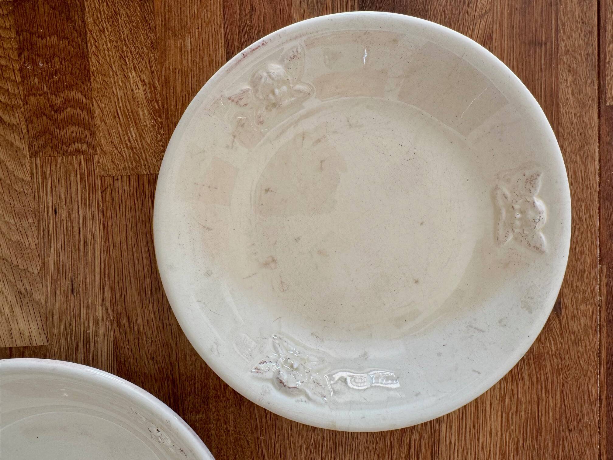 2 antique plates, for soup or porridge