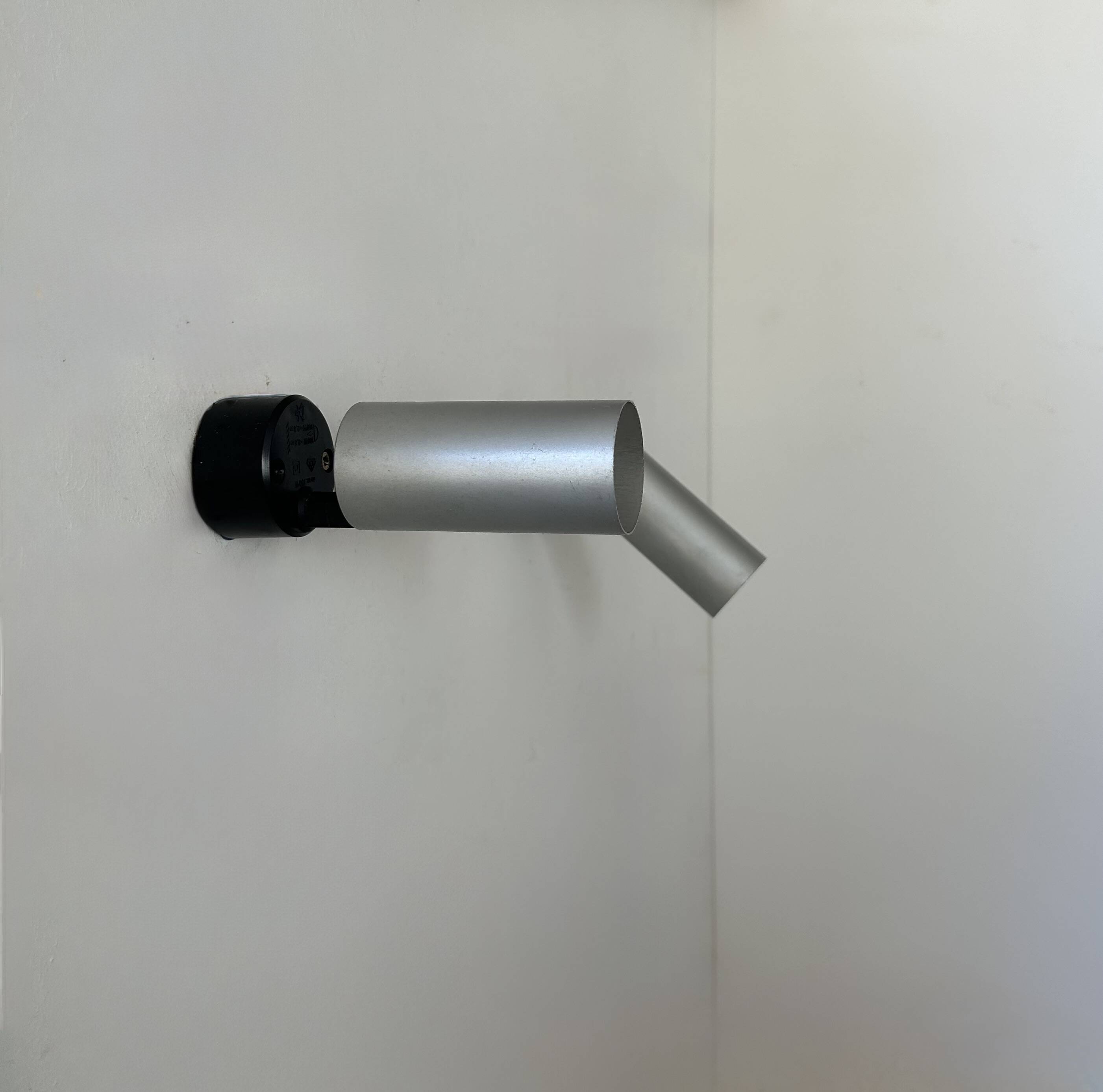 Pair of vintage adjustable brushed aluminum wall lights, France, 1970s