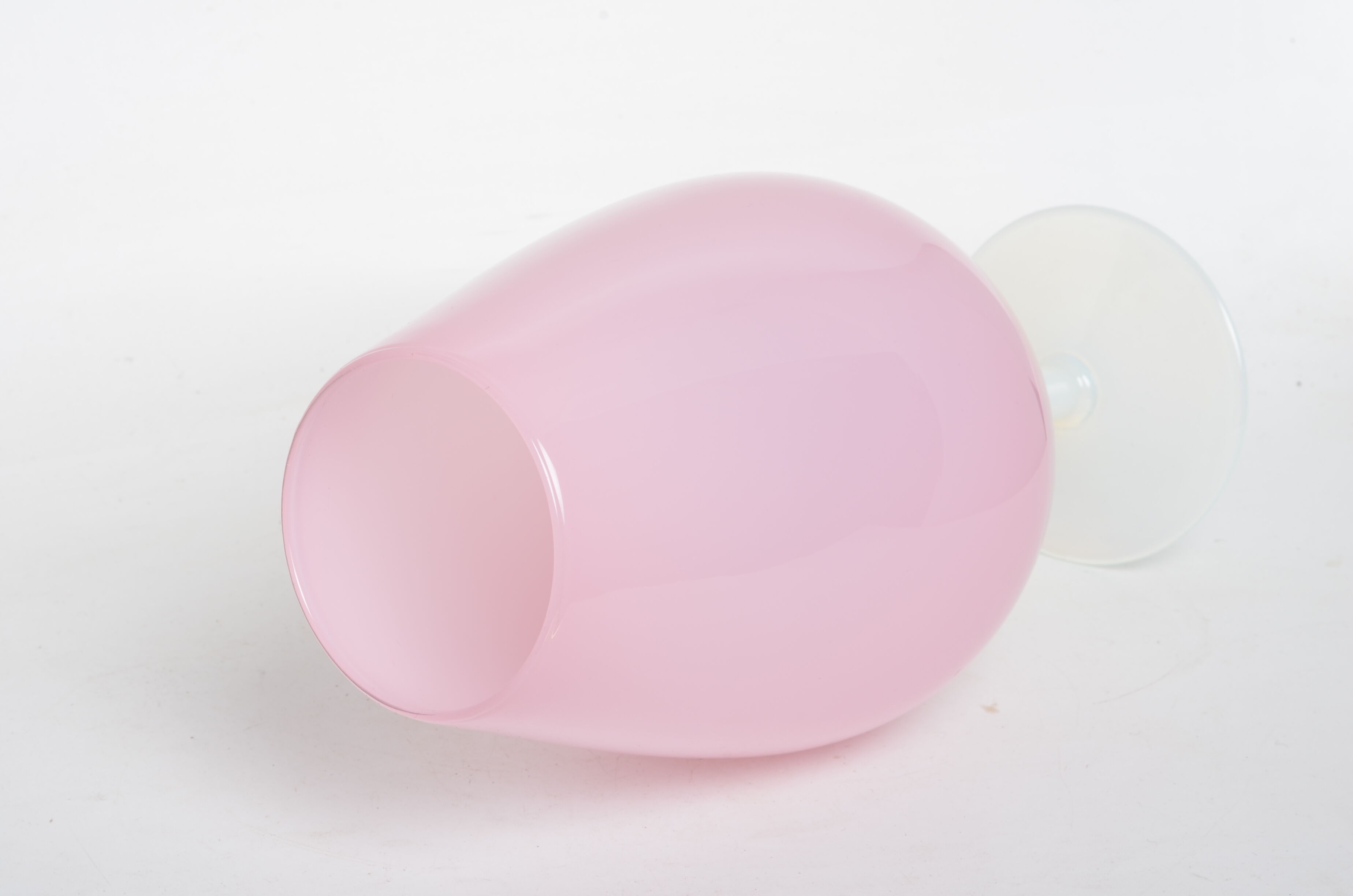 Pink opaline foot vase
